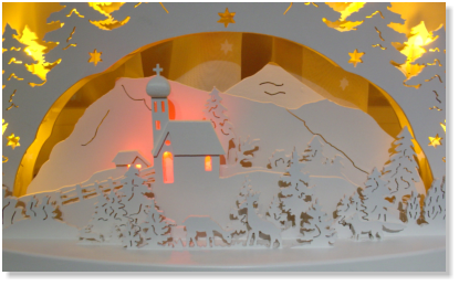 von links nach rechts: Hase, zwei Hirsche und Fuchs